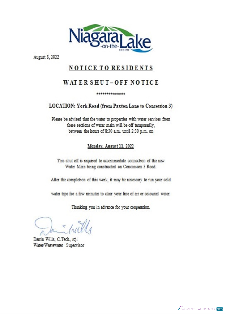 download download Canada Ontario The Niagara on the Lake water utility shut off notice